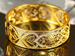 samiksha Dubai gold collection bangle with beautiful white zircons - Samiksha's - Bangles - www.samiksha.com 