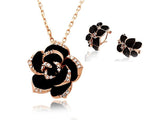 samiksha Rose Gold flower pendant and earring jewelry set - Samiksha's - Jewelry Set - www.samiksha.com 