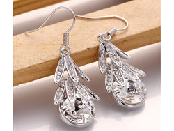 samiksha Shimmering danglers with white crystals and cubic zircons - Samiksha's - Ear Rings - www.samiksha.com 