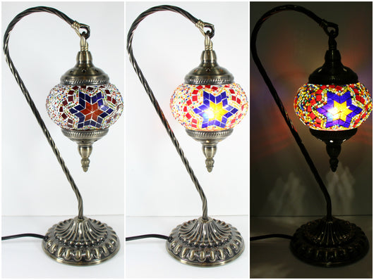 samiksha Hanging Swan Turkish Mosaic Table Lamp - ASL5 - Samiksha's - Lighting - www.samiksha.com