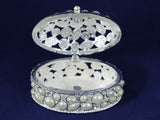 samiksha White Pearl Trinket Box with Glittering Crystals - Oval - Samiksha's - gifts - www.samiksha.com