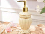 samiksha 5 Piece Porcelain Bathroom Set - Cream and Gold - Samiksha's - Bathroom Set - www.samiksha.com