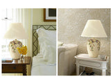 samiksha LED Table Lamp with Colorful Carved Flowers and Mushroom Pleated Silk Shade - Samiksha's - Lighting - www.samiksha.com