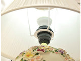 samiksha LED Table Lamp with Colorful Carved Flowers and Mushroom Pleated Silk Shade - Samiksha's - Lighting - www.samiksha.com