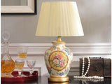 samiksha Vintage Collection - Ceramic Table Lamp with Hand Painted Flowers - Samiksha's - Lighting - www.samiksha.com