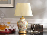 samiksha Vintage Collection - Ceramic Table Lamp with Hand Painted Flowers - Samiksha's - Lighting - www.samiksha.com