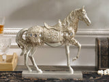samiksha Majestic Horse Sculpture with a Metallic Silver Finish - Samiksha's - Sculptures - www.samiksha.com