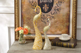 samiksha Exquisite Pair of Hand Painted Peacock Sculptures - Gold & Silver - Samiksha's - Sculptures - www.samiksha.com