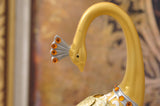 samiksha Exquisite Pair of Hand Painted Peacock Sculptures - Gold & Silver - Samiksha's - Sculptures - www.samiksha.com