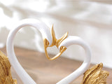 samiksha Swan Heart Sculpture - Gold, Silver or Bronze - Samiksha's - Swans - www.samiksha.com