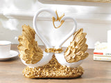 samiksha Swan Heart Sculpture - Gold, Silver or Bronze - Samiksha's - Swans - www.samiksha.com
