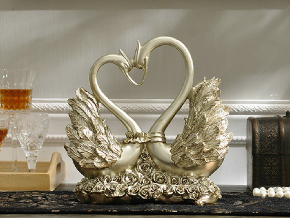 Swan Heart Sculpture - Gold, Silver or Bronze – Samiksha's