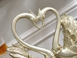 samiksha Swan Heart Sculpture - Gold, Silver or Bronze - Samiksha's - Swans - www.samiksha.com