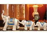 samiksha Set of Three Maharaja's Elephant Sculpture - Blue or Green - Samiksha's - Sculptures - www.samiksha.com