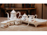 samiksha Classic 10 Piece Fine Porcelain Floral Tea Set - Samiksha's - Tea Sets - www.samiksha.com 