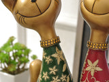 samiksha Pair of Happy Cats Sculpture - Red & Green - Samiksha's - Sculptures - www.samiksha.com