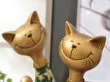 samiksha Pair of Happy Cats Sculpture - Red & Green - Samiksha's - Sculptures - www.samiksha.com