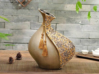 samiksha Vintage Collection - Antique Brown Broad Vase - Samiksha's - Vase - www.samiksha.com
