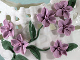samiksha Wide Mouth Porcelain Vase with Pinched Purple Flowers - Samiksha's - Vase - www.samiksha.com