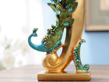 samiksha Beautiful Peacock Statue Vase with Embedded Jewels - Samiksha's - Vase - www.samiksha.com