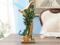 samiksha Beautiful Peacock Statue Vase with Embedded Jewels - Samiksha's - Vase - www.samiksha.com