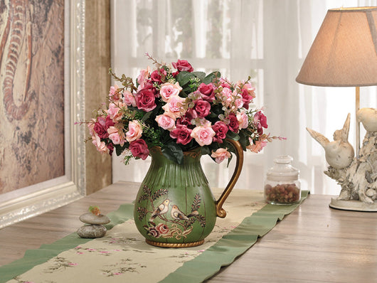 samiksha Green Love Birds Ceramic Vase and Canister Set - Samiksha's - Vase - www.samiksha.com