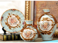 samiksha Royal Collection - 3 Piece Ceramic Vase Set - Light Blue - Samiksha's - Vase set - www.samiksha.com