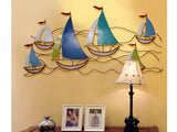 samiksha Colorful Fleet of Sail Boats Wall Art - Extra Wide - Samiksha's - Wall Art - www.samiksha.com