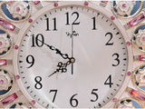 samiksha Metallic Gold Clock with Pendulum adorned with Pink Stone Accents - Samiksha's - Wall Clocks - www.samiksha.com