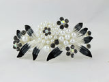 samiksha Barrette with colored rhinestones and white pearls - Black - Samiksha's - barrette - www.samiksha.com