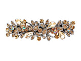 samiksha Antique silver metal hair barrette clip with tear drop crystals - Peach - Samiksha's - barrette - www.samiksha.com