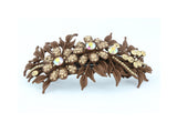 samiksha Matte finish hair barrette leaves with sparkling crystal rhinestones - Brown - Samiksha's - barrette - www.samiksha.com