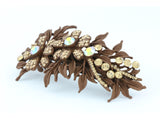 samiksha Matte finish hair barrette leaves with sparkling crystal rhinestones - Brown - Samiksha's - barrette - www.samiksha.com