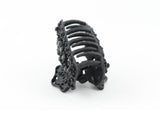 samiksha Black metal hair claw clip with black stones on a tiny floral pattern - Samiksha's - Hairclaw - www.samiksha.com