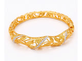 samiksha Gold plated bangle adorned with a thin band of white cubic zircons - Samiksha's - Bangles - www.samiksha.com 