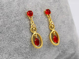 samiksha Fashionable long earrings with red ruby stones - Samiksha's - Ear Rings - www.samiksha.com 