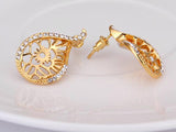 samiksha Elegant water drop shaped gold plated stud earrings with cubic zircons - Samiksha's - Ear Rings - www.samiksha.com 