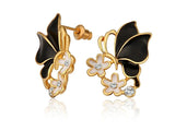 samiksha Butterfly earrings with black and white oil drop enamel - Samiksha's - Ear Rings - www.samiksha.com 