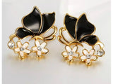 samiksha Butterfly earrings with black and white oil drop enamel - Samiksha's - Ear Rings - www.samiksha.com 