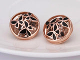 samiksha Rose gold plated glass butterfly stud earring with black enamel - Samiksha's - Ear Rings - www.samiksha.com 