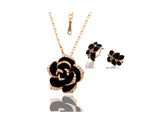samiksha Rose Gold flower pendant and earring jewelry set - Samiksha's - Jewelry Set - www.samiksha.com 