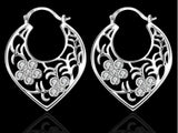 samiksha Silver plated hoop earings with cubic zircons - Samiksha's - Ear Rings - www.samiksha.com 