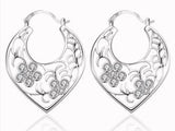 samiksha Silver plated hoop earings with cubic zircons - Samiksha's - Ear Rings - www.samiksha.com 