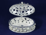 samiksha White Pearl Trinket Box with Glittering Crystals - Oval - Samiksha's - gifts - www.samiksha.com 