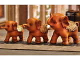 samiksha Family of Three Little Elephant Sculptures - Brown - Samiksha's - Sculptures - www.samiksha.com 