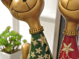 samiksha Pair of Happy Cats Sculpture - Red & Green - Samiksha's - Sculptures - www.samiksha.com 