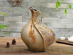 samiksha Vintage Collection - Antique Brown Broad Vase - Samiksha's - Vase - www.samiksha.com 