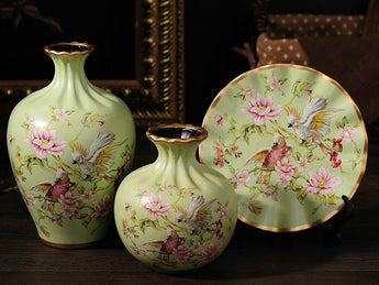 samiksha Cockatoo Meadow - 3 Piece Ceramic Vase Set - Samiksha's - Vase set - www.samiksha.com 