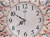 samiksha Metallic Gold Clock with Pendulum adorned with Pink Stone Accents - Samiksha's - Wall Clocks - www.samiksha.com 
