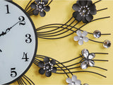 samiksha Black Metallic Wall Clock Embedded with Jewels - Samiksha's - Wall Clocks - www.samiksha.com 
